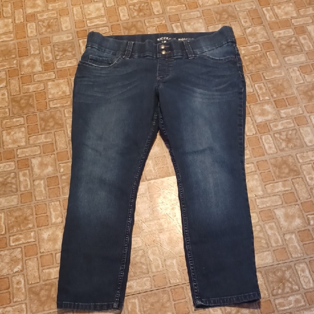 Women's Blue Jeans Pull On Lee Riders Size 16p